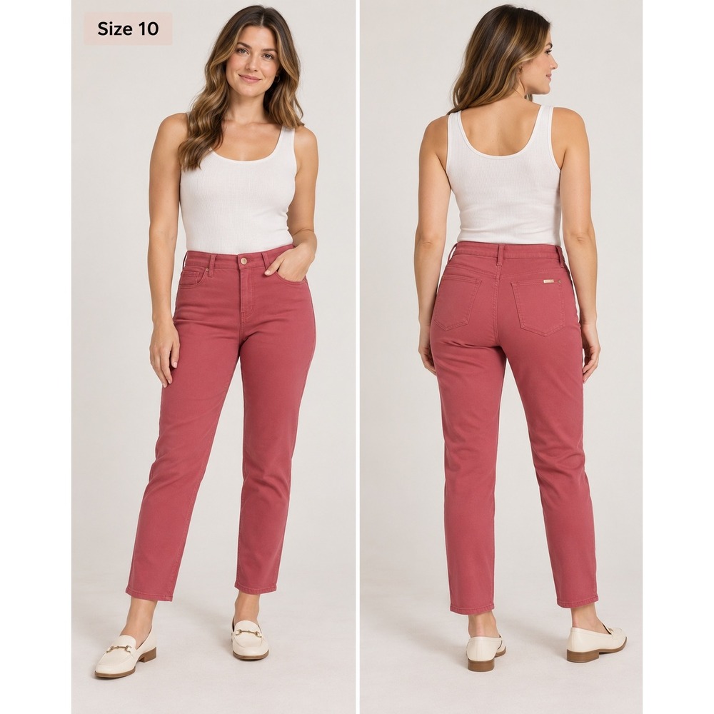 Chico's So Slimming Girlfriend Slim Leg Ankle Jeans Terracotta Rose Size 1.5 10